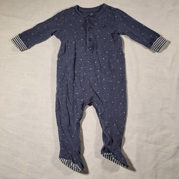GAP Pajamas Baby Gap Boys 36 Months Footed Sleeper Snaps Blue Long